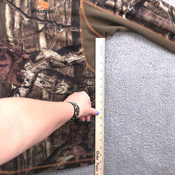 Mossy Oak Break-Up Infinity Mens Green Camo Outdoors Half Zip Jacket Shirt Large - Picture 13 of 16